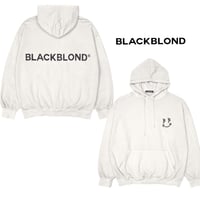 BLACK BLOND/BB logo smile  Hoodie  "IVORY"