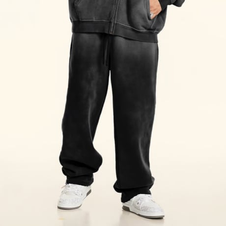 Inflation / Washed Sweat Pants (SET UP) BLACK