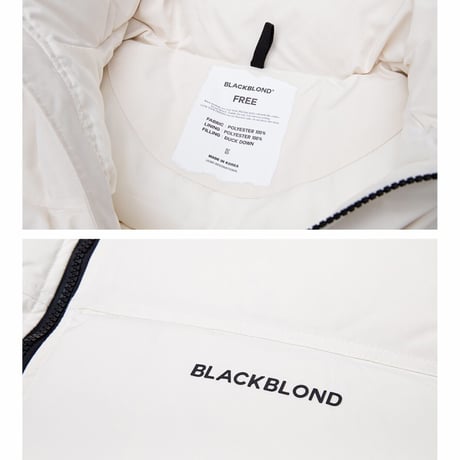 BLACK BLOND/BB Logo Down Jacket CREAM