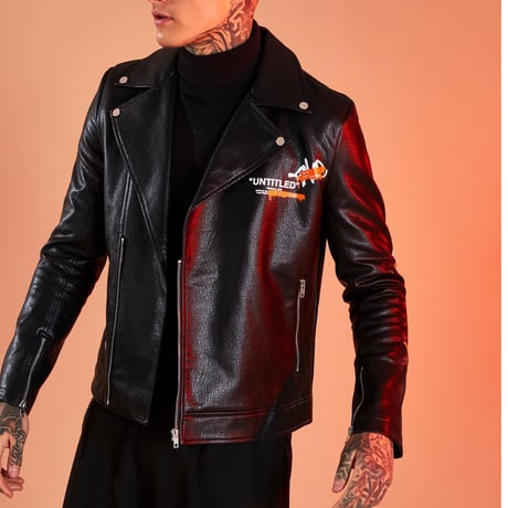 BOOHOO /Paint Art Biker Jacket
