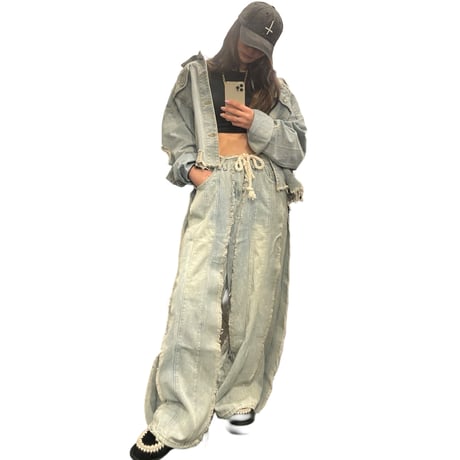 Mismatch nyc/Damaged Denim Jacket ＋ Pants (SET UP)