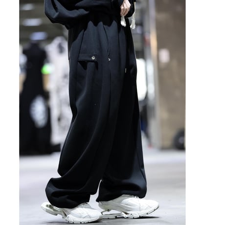 By The R/ Wide Sweat Pants  "BLACK"