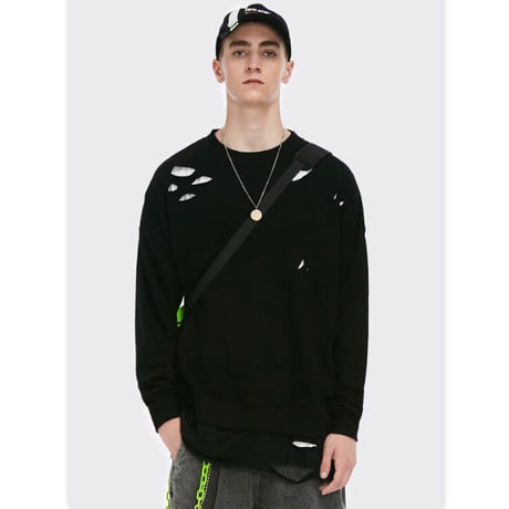 WOSS.official/layered Tee  Crewneck