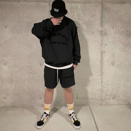 ESSENTIALS by Fear of God /Logo Crewneck "BLACK"