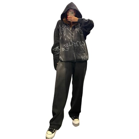 Inflation / Paint Art Hoodid (SET UP) BLACK