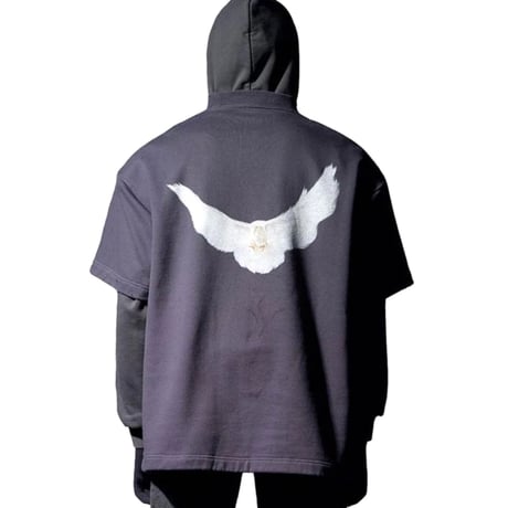 YEEZY GAP  by BALENCIAGA / CROP DOVE NO SEAM TEE "DARK GREY"