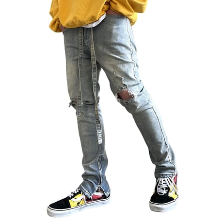Mismatch NYC/Damage Belt Denim Pants