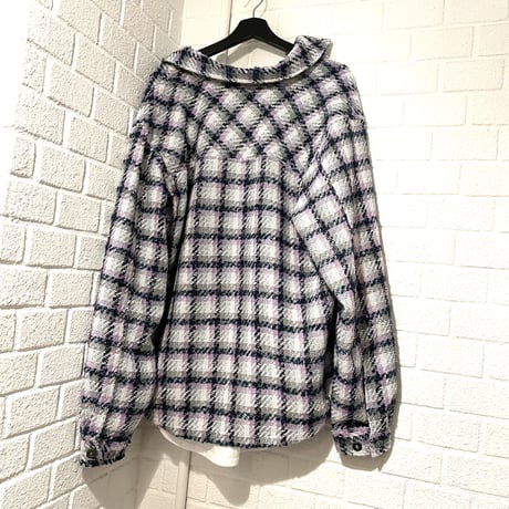 EPTM/Tweed Heavy Flannel shirt "White✖︎Pink"
