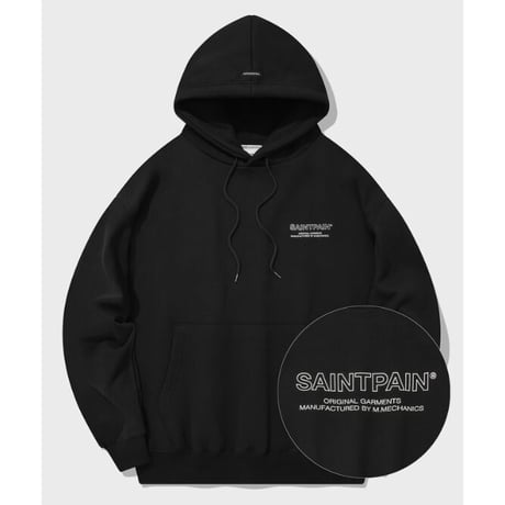 SAINT PAIN/Back Logo Hoodie BLACK