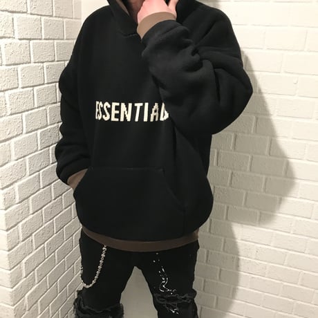ESSENTIALS  fear of god /Knit Hoodie "BLACK"