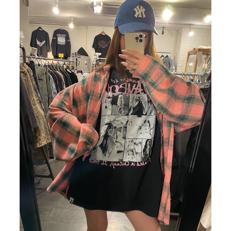 V.O.L.T/ Check washed Long Shirts