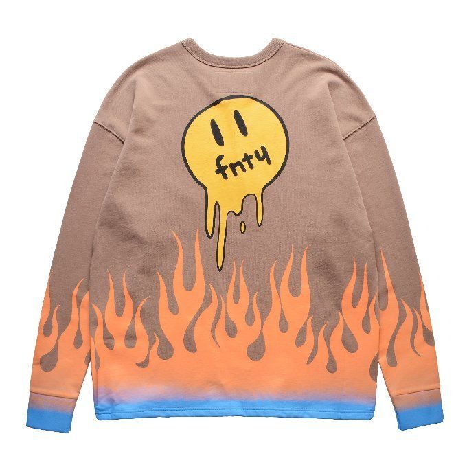 FNTY/Flying FLAME Crewneck TAN | BINGOSTAR ・ ビン