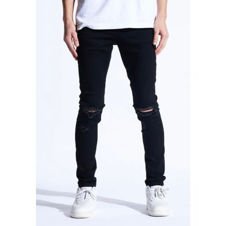 Crysp Denim/Black Damage denim