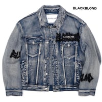 BLACK BLOND/Graffiti Metal Logo Denim Jacket