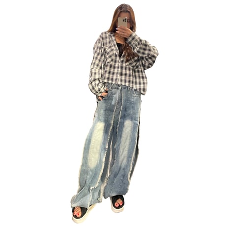 Mismatch nyc/Wide Fringe Denim Pants