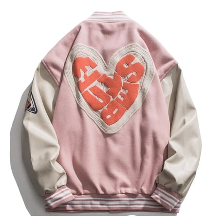 WOSS.official/ HEART Stadium Jacket PINK