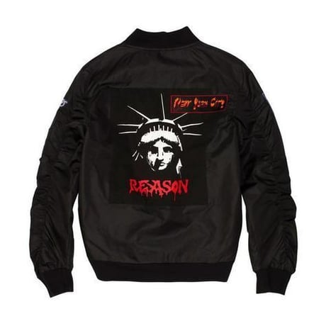 Reason Clothing Newyork/Patched Bomber Jacket