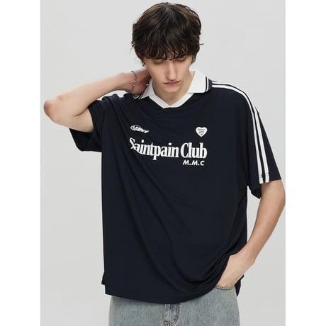 SAINT PAIN/CLUB Mesh polo Tee (BLACK)