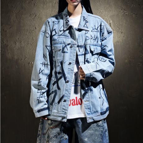 By The R/ Graffiti Denim Jacket
