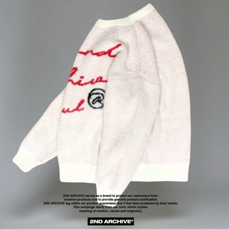2nd archive/ Mohair Logo knit "CREAM"