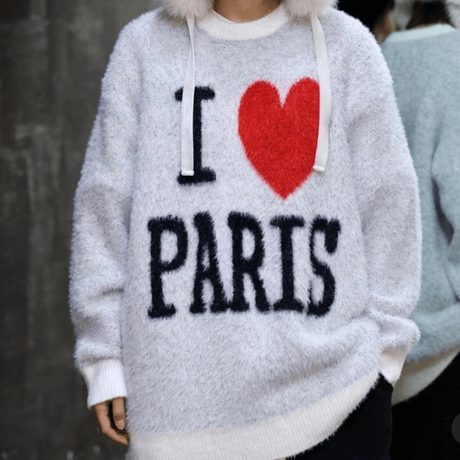 2nd archive/ I♡Paris Mohair knit "WHITE"