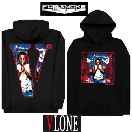 V LONE × POP SMOKE/CITY  Hoodie BLACK