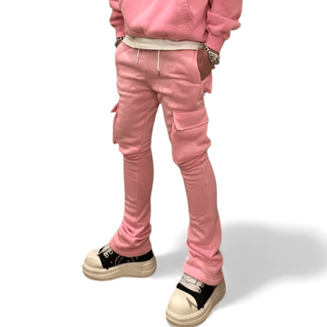 Mismatch NYC/flare sweat pants  PINK