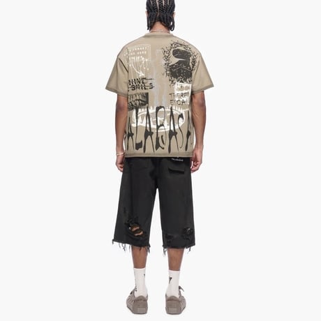 VALABASAS / Snapped Denim Shorts "Black Wax"