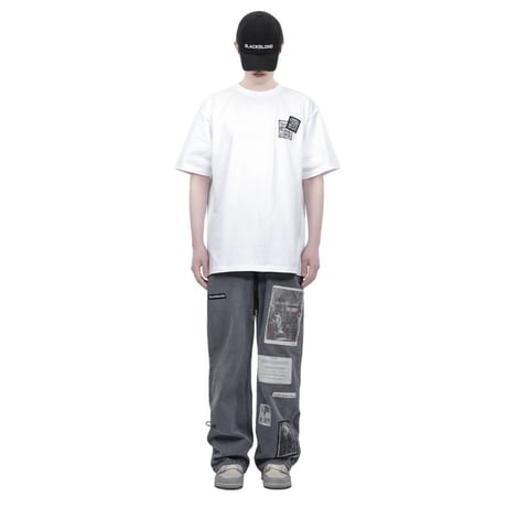 BLACK BLOND/Disorder Patch  Tee " WHITE"