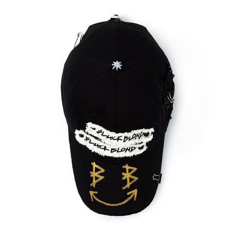 BLACK BLOND/Smile patch cap