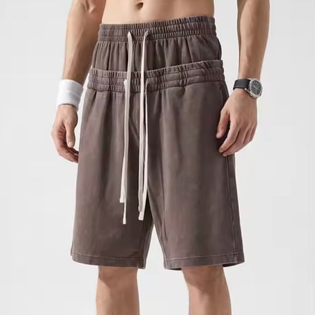 Mismatch NYC/Wwaist Washed Shorts  "Vintage Brown"