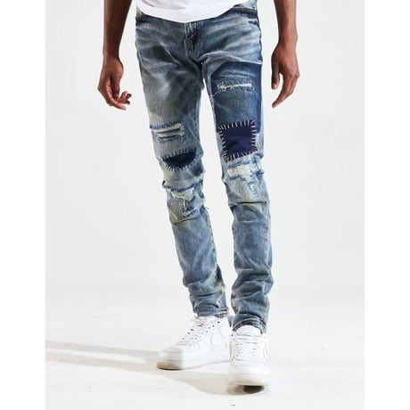 Crysp Denim/Blue Patchwork denim　”121-134”