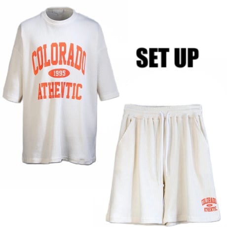 By The R/ Thermal college Set UP (Tops&Shorts) "CREAM"