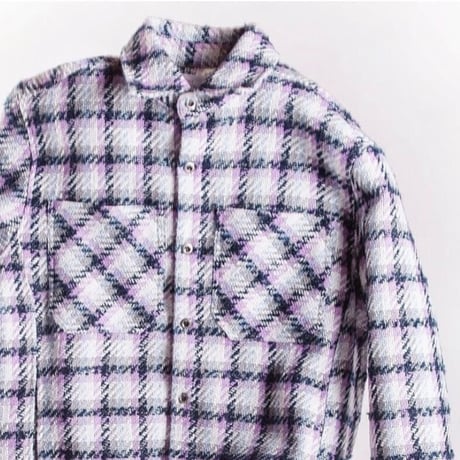 EPTM/Tweed Heavy Flannel shirt "White✖︎Pink"