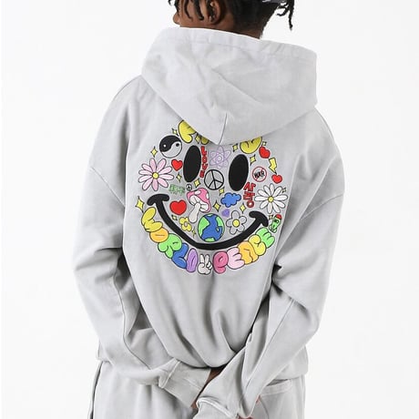 FNTY/Smile Embroid Hoodie  "WASHED GRAY"