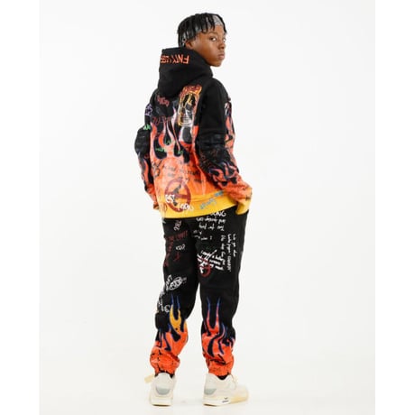 FNTY/Flying FLAME PANTS BLACK
