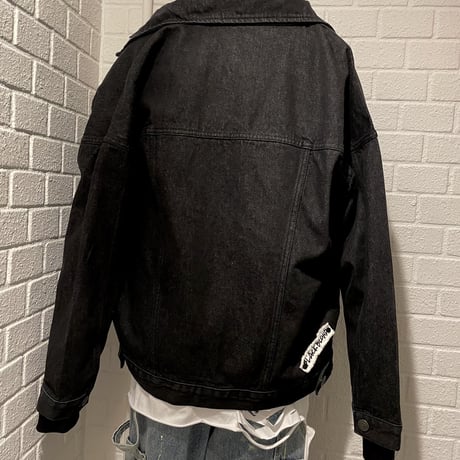 BLACK BLOND/BBD  Smile  logo Black Denim Jacket