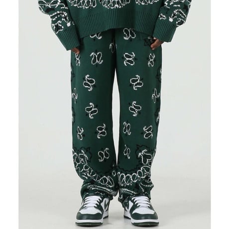 FNTY/Knitted Paisley  PANTS  "GREEN "