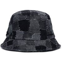 BLACK BLOND/Denim Patchwork HAT  "BLACK"