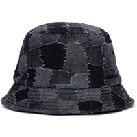 BLACK BLOND/Denim Patchwork HAT  "BLACK"