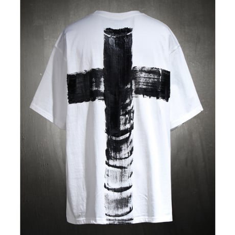 By The R/ Cross Paint Cotton Tshirts WHITE (SET UP)