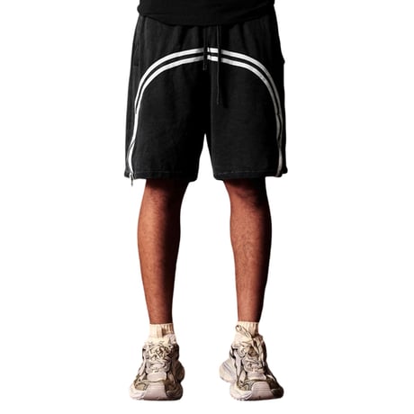 Mismatch NYC/ Washed line zip Shorts
