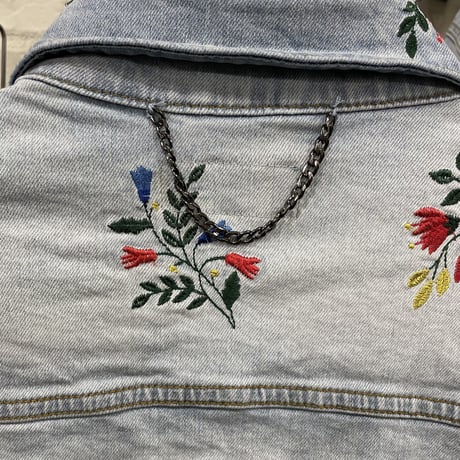 LIFTED UNCHORS/Flower  Denim jacket BLUE
