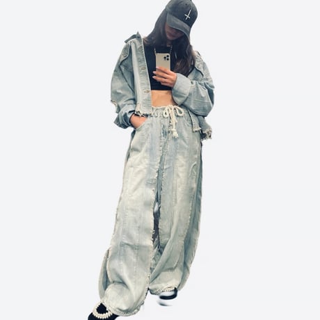 Mismatch nyc/Wide Fringe Denim Pants