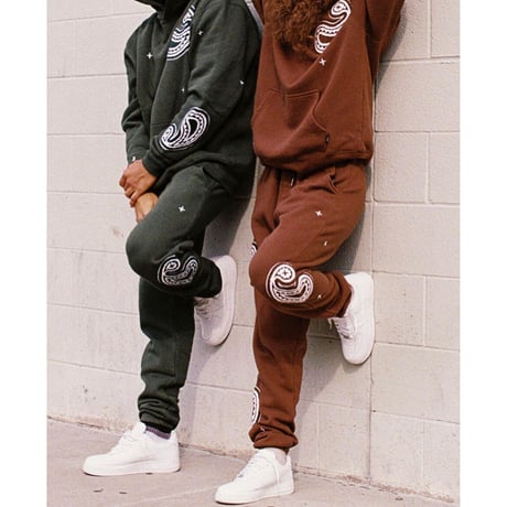 EPTM/PAISLEY SWEAT PANTS  ”OLIVE"