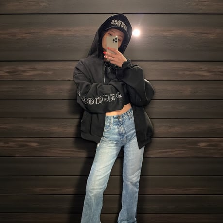 ByTheR/ Suede Short Zip Hoodie