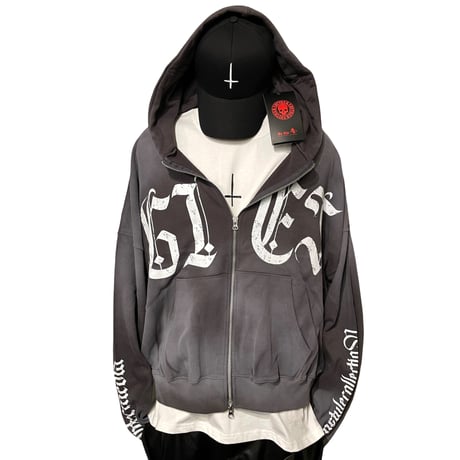 By The R/ Spray ZipUp Hoodie  BLACK