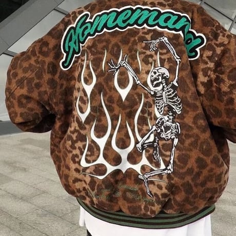 WOSS.official/ LEOPARD Varsity  jacket