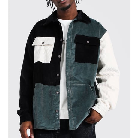 BOHOO /Cord color Block shirts