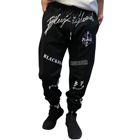 BLACK BLOND/LOGO SWEAT PANTS